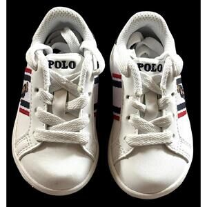 Polo / Ralph Lauren    Size 5    "OAKLYNN"  RL Teddy Bear SNEAKERS   Vegan SHOES